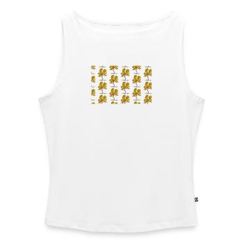 Herbstbaummuster - Frauen Organic Tank Top mit U-Boot-Ausschnitt - Weiß - Vorne - Selfina (174cm)