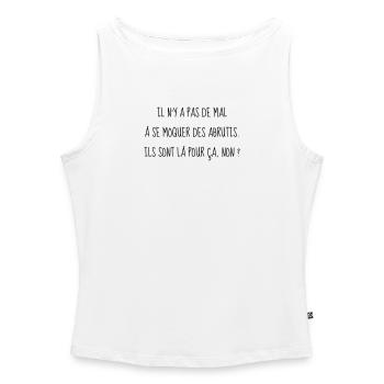 Cinéma / Citation / Série télé / Geek - Débardeur femme à encolure bateau bio - blanc - Devant - Selfina (174cm)