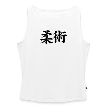 Jujutsu / Jiu Jitsu / Jiujitsu / Ju-jitsu / Jiu-j - Women’s Organic Boat Neck Tank Top - white - Front - Selfina (174cm)