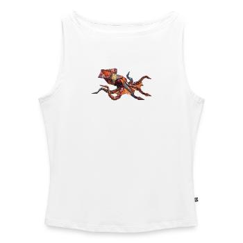 Origami-Krabben-Patchwork - Frauen Organic Tank Top mit U-Boot-Ausschnitt - Weiß - Vorne - Selfina (174cm)