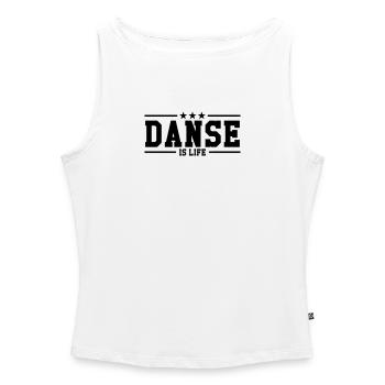 Danse is life ! - Débardeur femme à encolure bateau bio - blanc - Devant - Selfina (174cm)