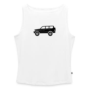 Offroad Adventure SUV - Frauen Organic Tank Top mit U-Boot-Ausschnitt - Weiß - Vorne - Selfina (174cm)