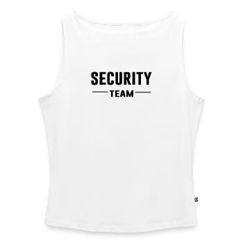 Security Team – Sicherheit | Ordnung | Crew Shirt - Frauen Organic Tank Top mit U-Boot-Ausschnitt - Weiß - Vorne - Selfina (174cm)