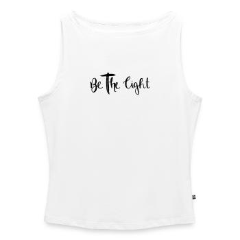 be the light - Frauen Organic Tank Top mit U-Boot-Ausschnitt - Weiß - Vorne - Selfina (174cm)