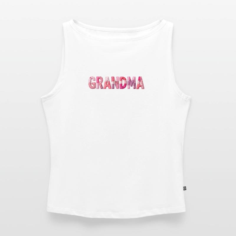 Großmutter Pink Plaid Buchstaben Patchwork Frauen Organic Tank Top mit U-Boot-Ausschnitt