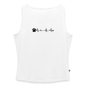 Paw print - Women’s Organic Boat Neck Tank Top - white - Front - Selfina (174cm)