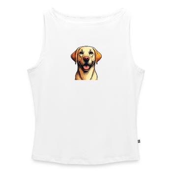 Lächelnder Labradorportrait - Frauen Organic Tank Top mit U-Boot-Ausschnitt - Weiß - Vorne - Selfina (174cm)