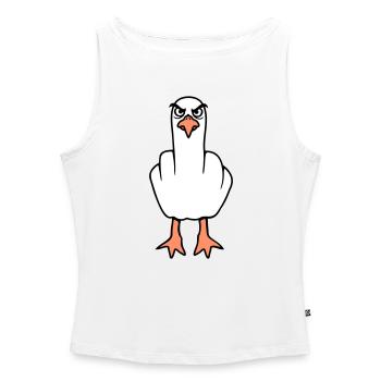 Möwe Mittelfinger Beleidigung Stinkefinger frech - Frauen Organic Tank Top mit U-Boot-Ausschnitt - Weiß - Vorne - Selfina (174cm)