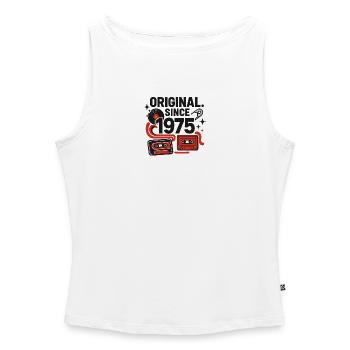 Original. Since 1975 – Punk & Space Style - Women’s Organic Boat Neck Tank Top - white - Front - Selfina (174cm)