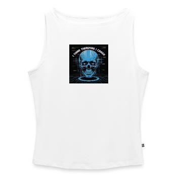 Kybernetisches Skelett der Reflexion - Frauen Organic Tank Top mit U-Boot-Ausschnitt - Weiß - Vorne - Selfina (174cm)