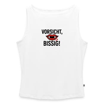 Vampirische Warnung Bloody Style - Frauen Organic Tank Top mit U-Boot-Ausschnitt - Weiß - Vorne - Selfina (174cm)