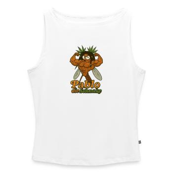 Rastaman Pablo - Frauen Organic Tank Top mit U-Boot-Ausschnitt - Weiß - Vorne - Selfina (174cm)