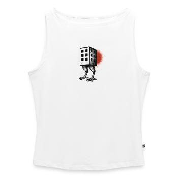 Würfelbau mit Beinen - Frauen Organic Tank Top mit U-Boot-Ausschnitt - Weiß - Vorne - Selfina (174cm)