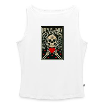 la_mort_vous_va_si_bien - Women’s Organic Boat Neck Tank Top - white - Front - Selfina (174cm)