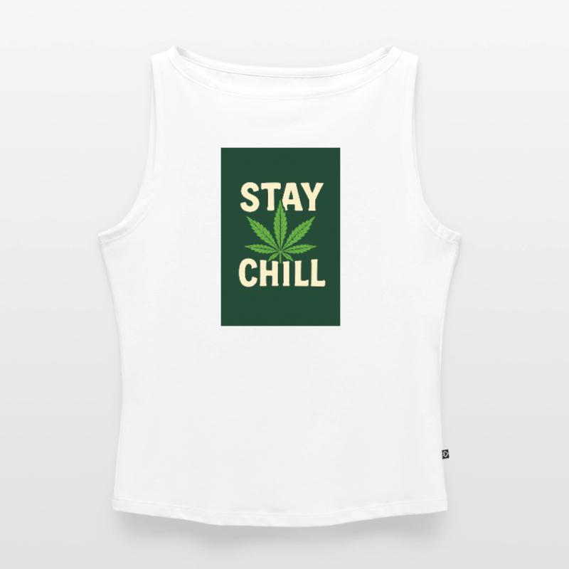 Stay Chill Cannabis Leaf Frauen Organic Tank Top mit U-Boot-Ausschnitt