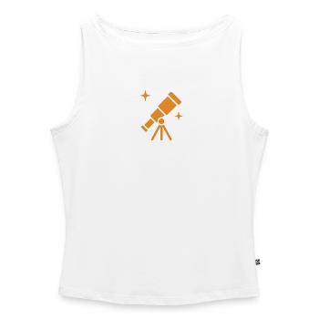 Telescope - Women’s Organic Boat Neck Tank Top - white - Front - Selfina (174cm)
