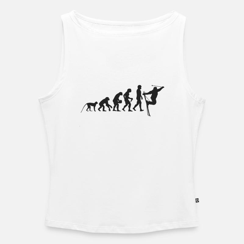 Ski Evolution - Women’s Organic Boat Neck Tank Top - white