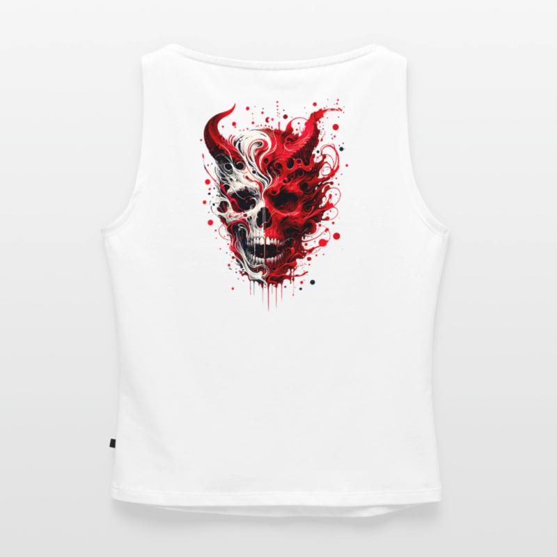 Infernal Skull Artwork Skull Meets Devil Women’s Organic Boat Neck Tank Top