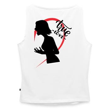 Schreiende Frau Rechte Hälfte - Frauen Organic Tank Top mit U-Boot-Ausschnitt - Weiß - Hinten - Selfina (174cm)