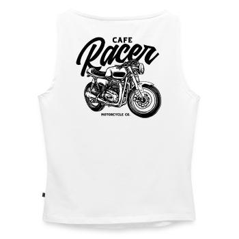 Monochrome Moto-Skizze - Frauen Organic Tank Top mit U-Boot-Ausschnitt - Weiß - Hinten - Selfina (174cm)