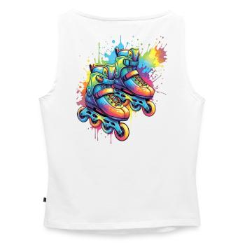 roller skates - Urban sports illustration - Women’s Organic Boat Neck Tank Top - white - Back - Selfina (174cm)