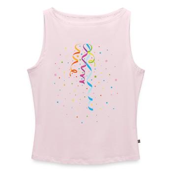 Karneval Luftschlangen Konfetti Silvester Fasching - Frauen Organic Tank Top mit U-Boot-Ausschnitt - Puderrosa - Vorne - AI Model Female 172 dark (172cm)