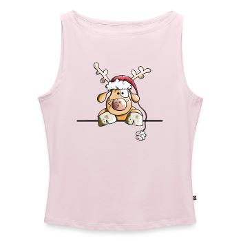 Rufus das Rentier - Frauen Organic Tank Top mit U-Boot-Ausschnitt - Puderrosa - Vorne - AI Model Female 172 dark (172cm)