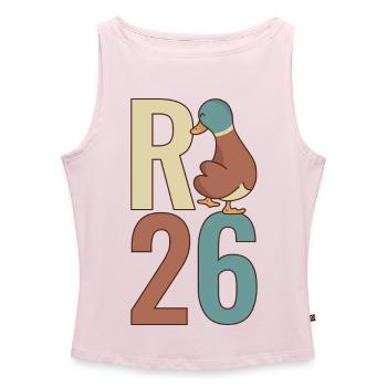  R Ente 26 - R Ente 2026 - Rente 2026 - Frauen Organic Tank Top mit U-Boot-Ausschnitt - Puderrosa - Vorne - AI Model Female 172 dark (172cm)