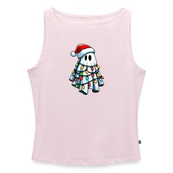 Niedliches Gespenst Halloween Kostüm Weihnachten H - Frauen Organic Tank Top mit U-Boot-Ausschnitt - Puderrosa - Vorne - AI Model Female 172 dark (172cm)