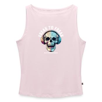 Skull mit Neon Kopfhörer-Design - Frauen Organic Tank Top mit U-Boot-Ausschnitt - Puderrosa - Vorne - AI Model Female 172 dark (172cm)