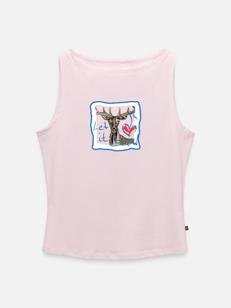 Hirschmotiv let it snow - Frauen Organic Tank Top mit U-Boot-Ausschnitt - Puderrosa