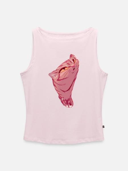 Weiches Pink - Frauen Organic Tank Top mit U-Boot-Ausschnitt - Puderrosa