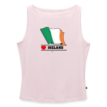 Irland-Flagge mit Herz - Frauen Organic Tank Top mit U-Boot-Ausschnitt - Puderrosa - Vorne - AI Model Female 172 dark (172cm)