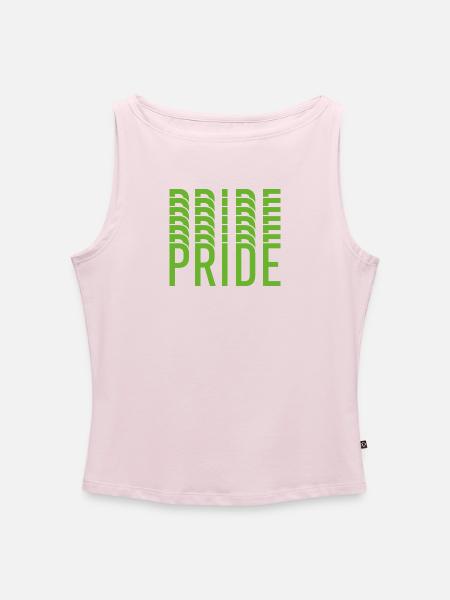 Lime Green Pride Textdesign - Frauen Organic Tank Top mit U-Boot-Ausschnitt - Puderrosa