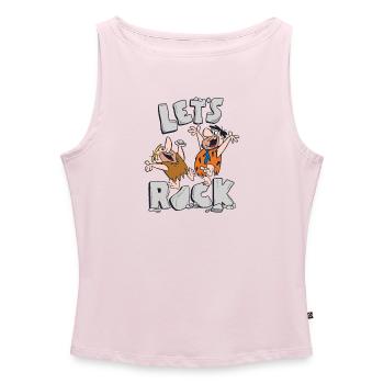 Familie Feuerstein Fred Mit Barney Let's Rock - Frauen Organic Tank Top mit U-Boot-Ausschnitt - Puderrosa - Vorne - AI Model Female 172 dark (172cm)