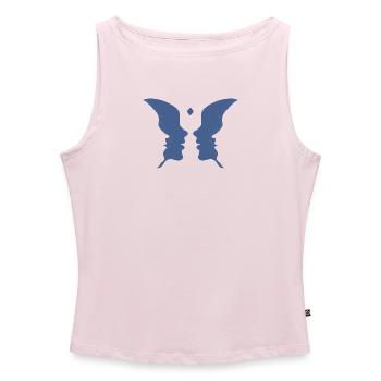 Küssende Gesichter oder ein Schmetterling - Frauen Organic Tank Top mit U-Boot-Ausschnitt - Puderrosa - Vorne - AI Model Female 172 dark (172cm)