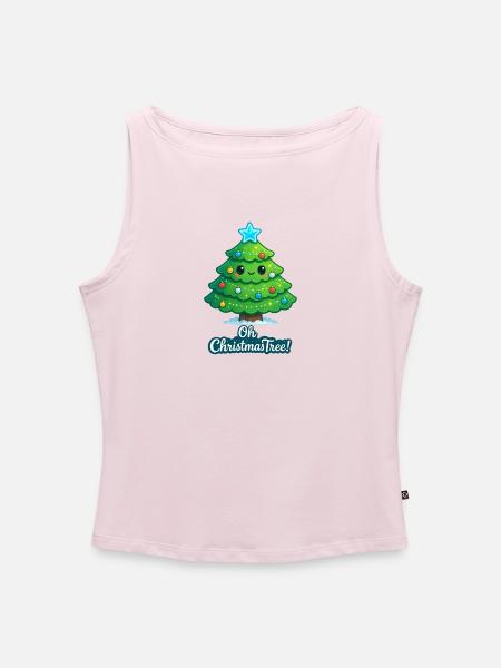 Kuscheliger Weihnachtsbaum mit Stern - Frauen Organic Tank Top mit U-Boot-Ausschnitt - Puderrosa