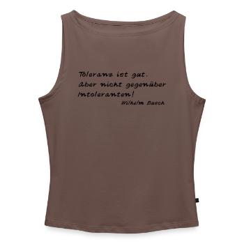 Wilhelm Busch - Toleranz ist gut - Frauen Organic Tank Top mit U-Boot-Ausschnitt - Dunkles Taupe - Vorne - AI Model Female 172 dark (172cm)