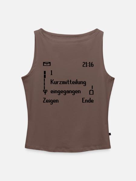 Retro Handy - Frauen Organic Tank Top mit U-Boot-Ausschnitt - Dunkles Taupe
