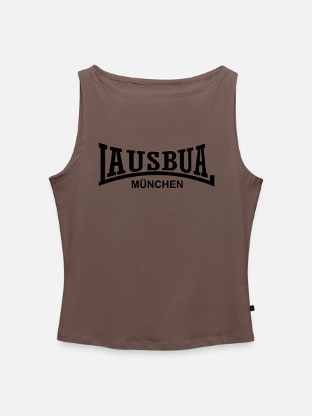 lausbua München - Frauen Organic Tank Top mit U-Boot-Ausschnitt - Dunkles Taupe