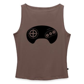 Mega Retro Controller - Frauen Organic Tank Top mit U-Boot-Ausschnitt - Dunkles Taupe - Vorne - AI Model Female 172 dark (172cm)