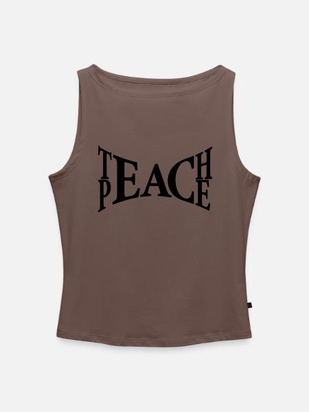 Teach Peace - Frauen Organic Tank Top mit U-Boot-Ausschnitt - Dunkles Taupe