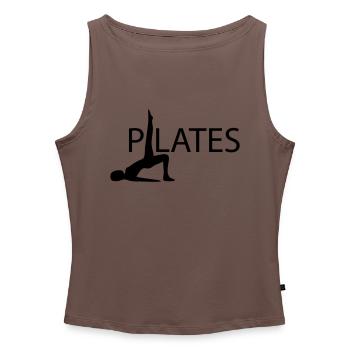 Pilates - Frauen Organic Tank Top mit U-Boot-Ausschnitt - Dunkles Taupe - Vorne - AI Model Female 172 dark (172cm)