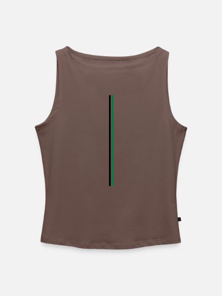linien - Frauen Organic Tank Top mit U-Boot-Ausschnitt - Dunkles Taupe