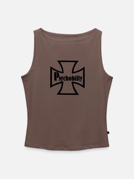 PSYCHOBILLY,ROCK,GITARRE,FLATTOP,FLAT,GITARRE,MUSI - Frauen Organic Tank Top mit U-Boot-Ausschnitt - Dunkles Taupe
