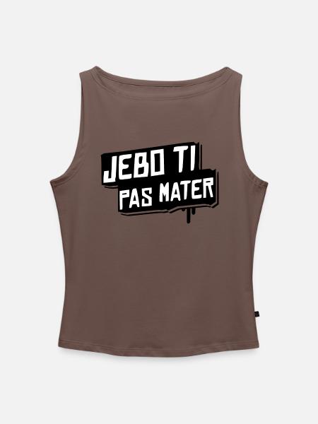 jebo ti pas mater - Frauen Organic Tank Top mit U-Boot-Ausschnitt - Dunkles Taupe