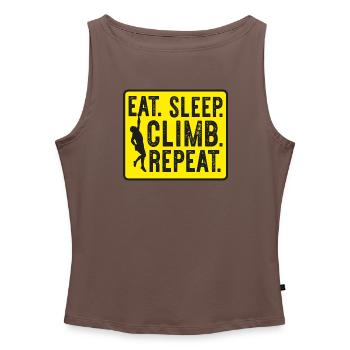 Freiklettern – Klettern – Sport - Hobby - Frauen Organic Tank Top mit U-Boot-Ausschnitt - Dunkles Taupe - Vorne - AI Model Female 172 dark (172cm)