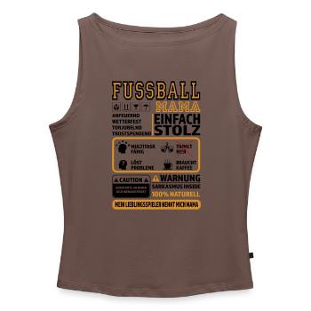 Fussball Mama - Frauen Organic Tank Top mit U-Boot-Ausschnitt - Dunkles Taupe - Vorne - AI Model Female 172 dark (172cm)