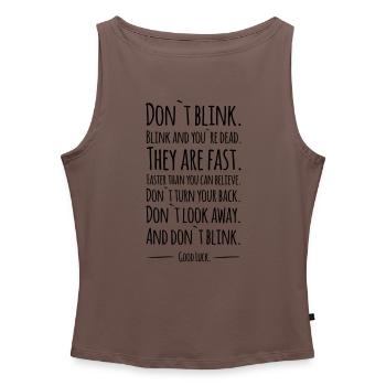 Don´t blink - Doctor Who - Frauen Organic Tank Top mit U-Boot-Ausschnitt - Dunkles Taupe - Vorne - AI Model Female 172 dark (172cm)