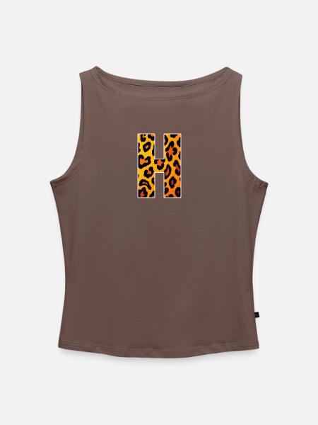 Leopard Print HForm - Frauen Organic Tank Top mit U-Boot-Ausschnitt - Dunkles Taupe